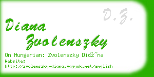 diana zvolenszky business card